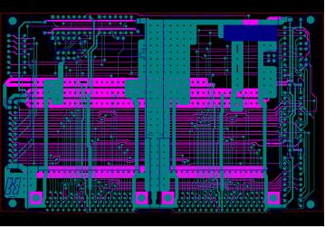 Memory circuit board, based on linear flash-memory cards.