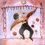 Bird Man, a painting by artist Lynn Rothan